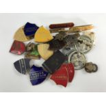 A quantity of school and Cubs / Scouts related enamelled and other lapel badges etc