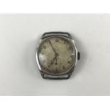 A 1940s wrist watch, the case back engraved R Graham, 13-3-45, as worn by a British soldier during