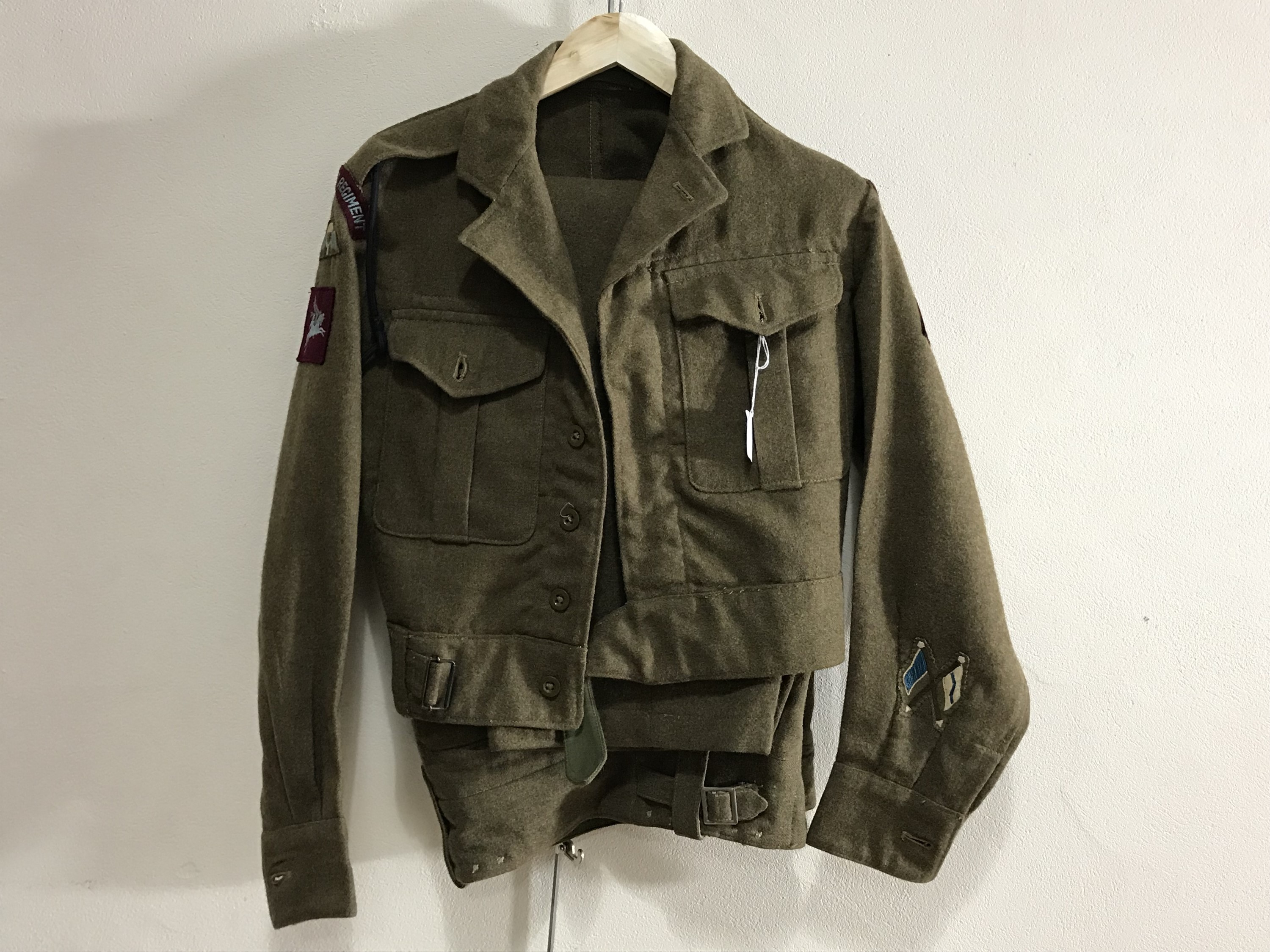 A parachute regiment battledress blouse and trousers