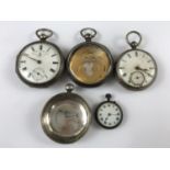 Victorian and later silver-cased pocket and fob watches, including a British Watch Company Ltd