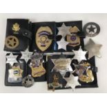 A quantity of replica US Marshall badges and similar