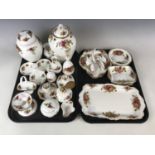A quantity of Royal Albert Old Country Rose pattern porcelain including a perfume atomiser, a ginger