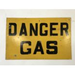 A "Danger, Gas" painted tinplate sign, 42 x 64 cm