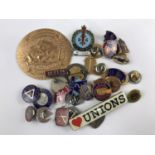 A quantity of labour movement and trades union related enamelled and other lapel badges etc