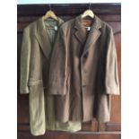 A gentleman's Lambourne by Phillips and Piper Ltd caramel wool overcoat, approximately 48" chest,