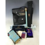A Masonic bag containing sundry regalia