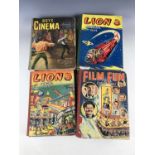 Seven vintage Lion annuals, from 1954, 1955, 1956, 1957, 1958, 1959 and 1969 together with three