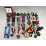 A quantity of military, civil and other medals etc