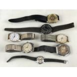 A quantity of vintage gentlemen's wristwatches, to include Sekonda and Ingersoll etc.