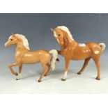 Two Beswick Palomino horse figurines