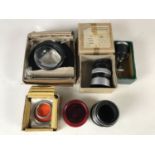 Vintage camera lenses, to include a Taylor-Hobson 2 Inch f3.5 entail II enlarger lens, a Gnome