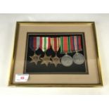 A framed group of Second World War campaign medals