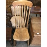 A pine rocking chair