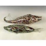 Two 1950s - 1960s Murano type glass fishes