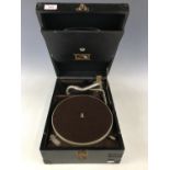 An early 20th century His Masters Voice portable gramophone
