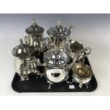 Two mid 20th century electroplate four-piece tea and coffee sets