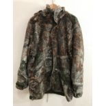 A Deerhunter Realtree camouflage fleece hunting jacket with hood, size 54 / XL, in unworn 'as new'