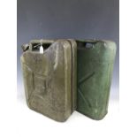 Second World War US and British army "Jerry" cans