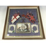 A Great War military silk embroidery, framed under glass, 60 cm x 60 cm