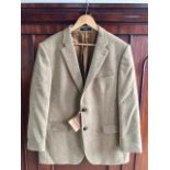 A gentleman's Barbour caramel wool herringbone tweed jacket / blazer, in unworn and 'as new'