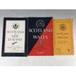 Football and rugby programmes including Scotland v Ireland, Murrayfield, 1949; Scotland v Wales,