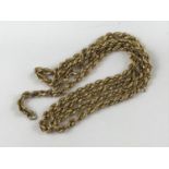 A 9ct gold rope-link neck chain, (a/f), 4.3g