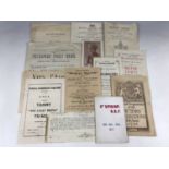 A quantity of Great War and Second World War ephemera including unit greetings cards, ENSA