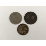 An 1811 Bristol XII pence token, 1761 marriage of George III and Queen Charlotte commemorative and a