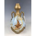 A Limoges gilded vase (a/f)