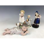 A Royal Doulton Pollyanna figurine HN2965 together with a Tuscan china Miss Holland figurine (a/