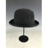 A Christy's of London black Homburg hat, of 100% fine fur, in unworn 'as new' condition, having