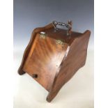 A Victorian brass mounted mahogany coal box with liner
