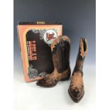 A pair of Loblan leather Cowboy boots, in Whisky, size 42, in 'as new' condition, with original