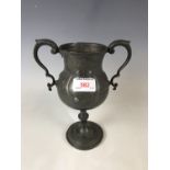 A late 19th century Britannia metal loving / trophy cup