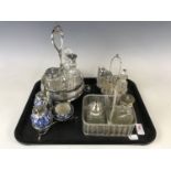 Four electroplate cruet sets