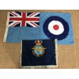 A post 1952 RAF banner together with an RAF ensign / flag