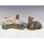 Two early Border Fine Arts figurines; a Jack Russell stalking a mouse modelled by Ray Ayres, c.1983,