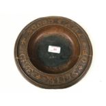 A Victorian carved oak church alms collection dish