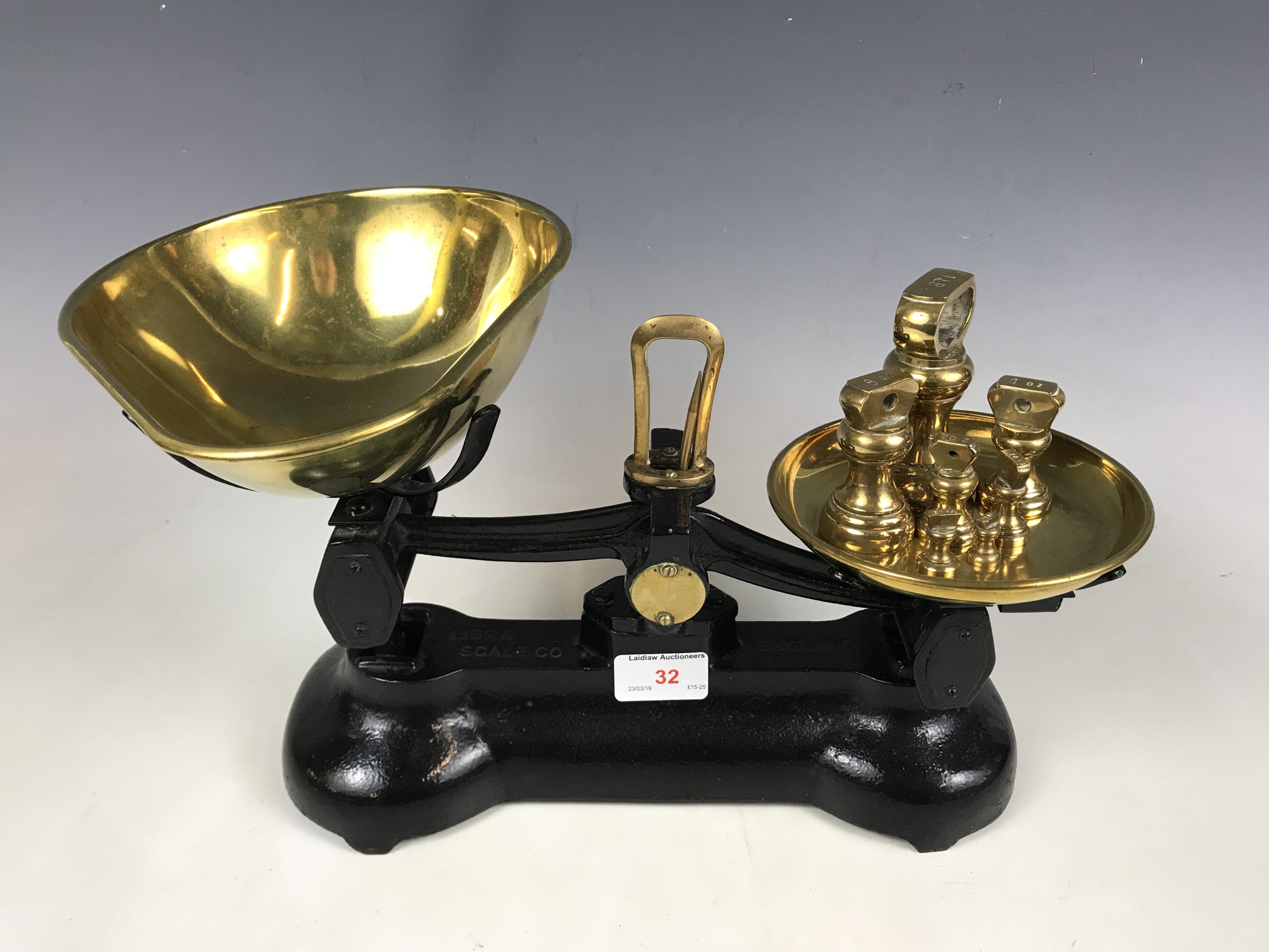 A set of vintage Libra kitchen scales and weights