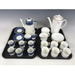 A Royal Worcester coffee set, and a coffee service retailed by Lawleys of Regent Street