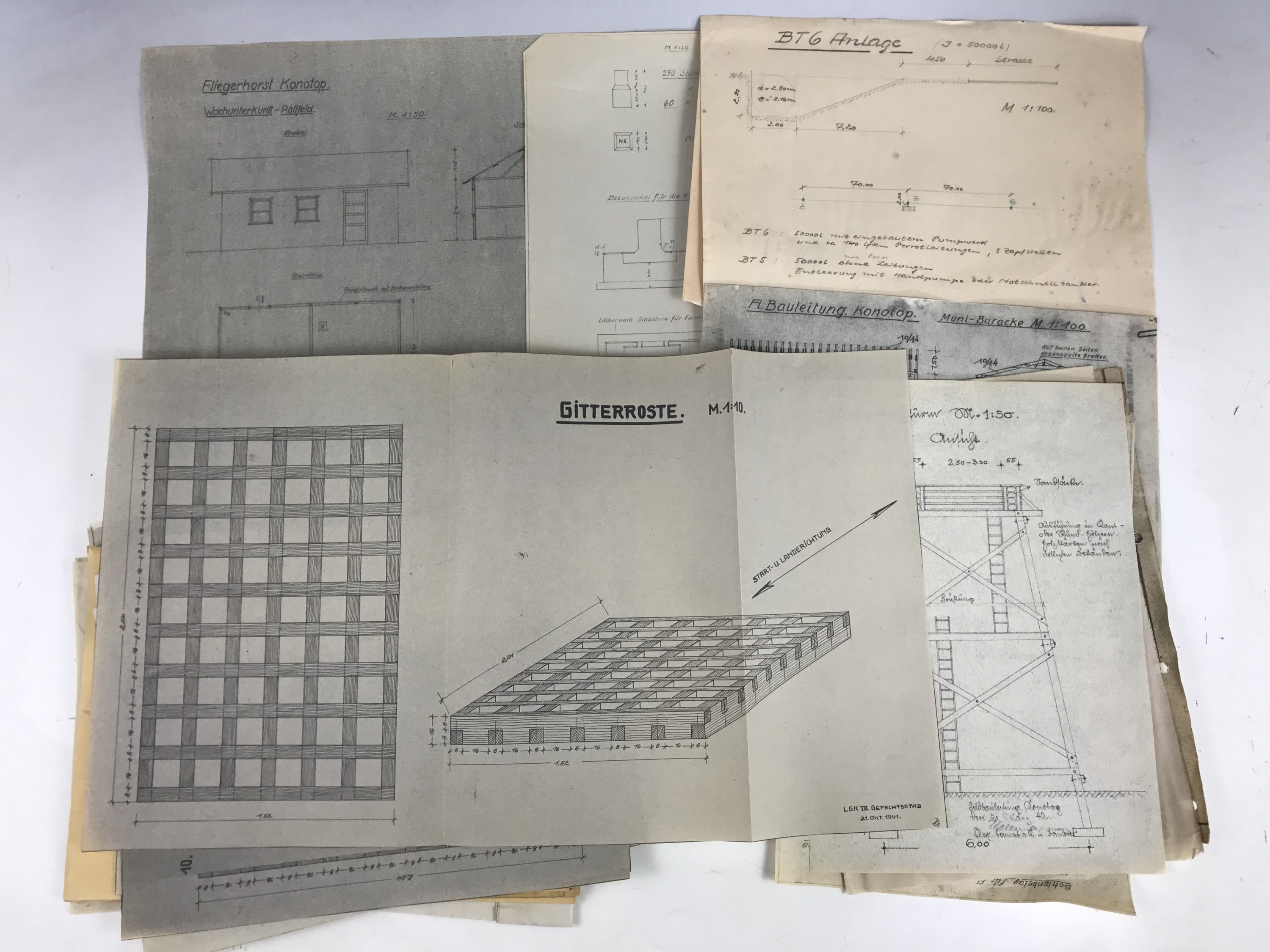 A quantity of German Third Reich design plans, describing military field kitchens and camp