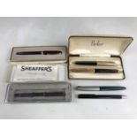 Sundry Parker and Shaefer fountain and other pens etc