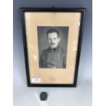 An inter-War period framed photograph of a member of the Stahlhelm organization wearing a national