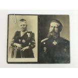 Period photographs of the German Kaiser Friedrich III and Empress Victoria, the former shown wearing