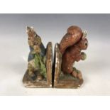 A pair of Kathleen Wheeler Squirrel Nutkin and Peter Rabbit bookends (a/f)