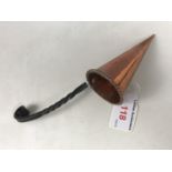 An Arts and Crafts copper dowsing cone