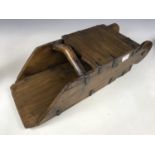 An antique rustic Chinese wooden scoop