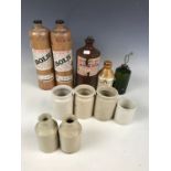 Two Bols stoneware bottles together with sundry stoneware jars etc