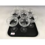 A set of eight crystal champagne glasses