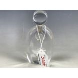 A 20th century Kosta glass scent bottle, of organic and slender form, each face cut with printies,